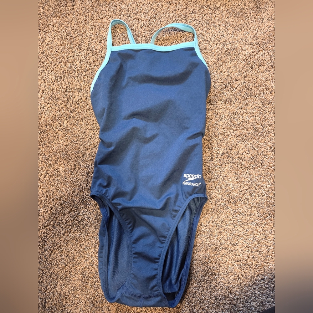 Sz 28 Speedo Endurance Dark Blue Swimsuit -like new!